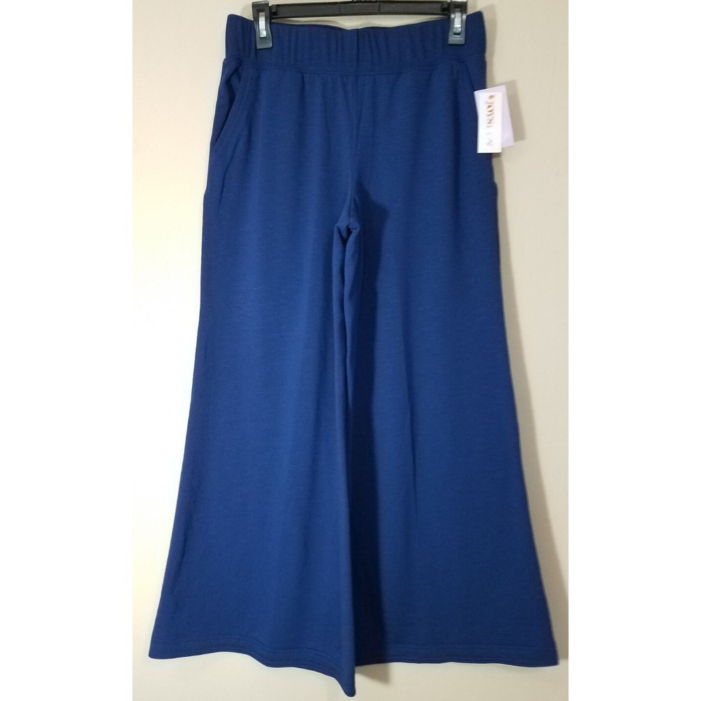 Joyspun Wide Leg Sleep Lounge Pants Women size XS (0-2) Pajamas Pockets Blue NEW